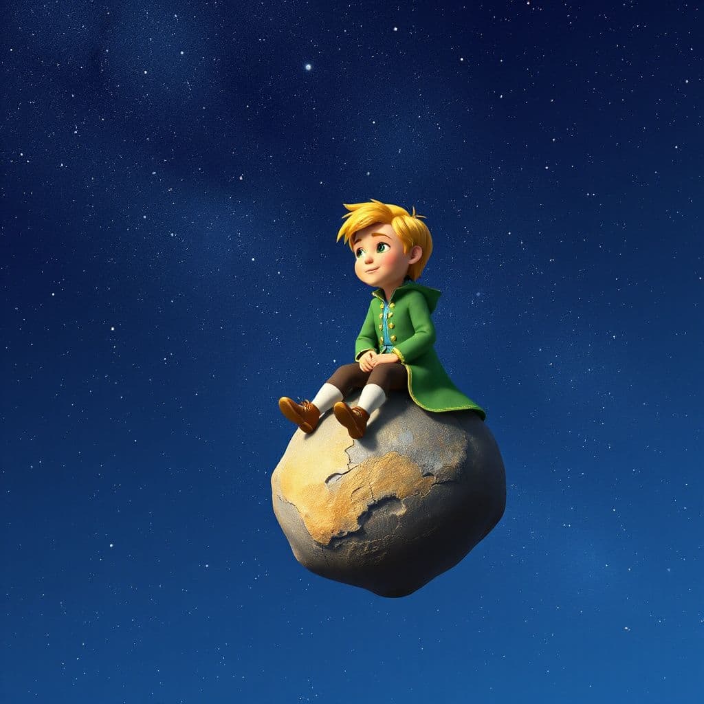 The Little Prince and the Glowing Night Sky