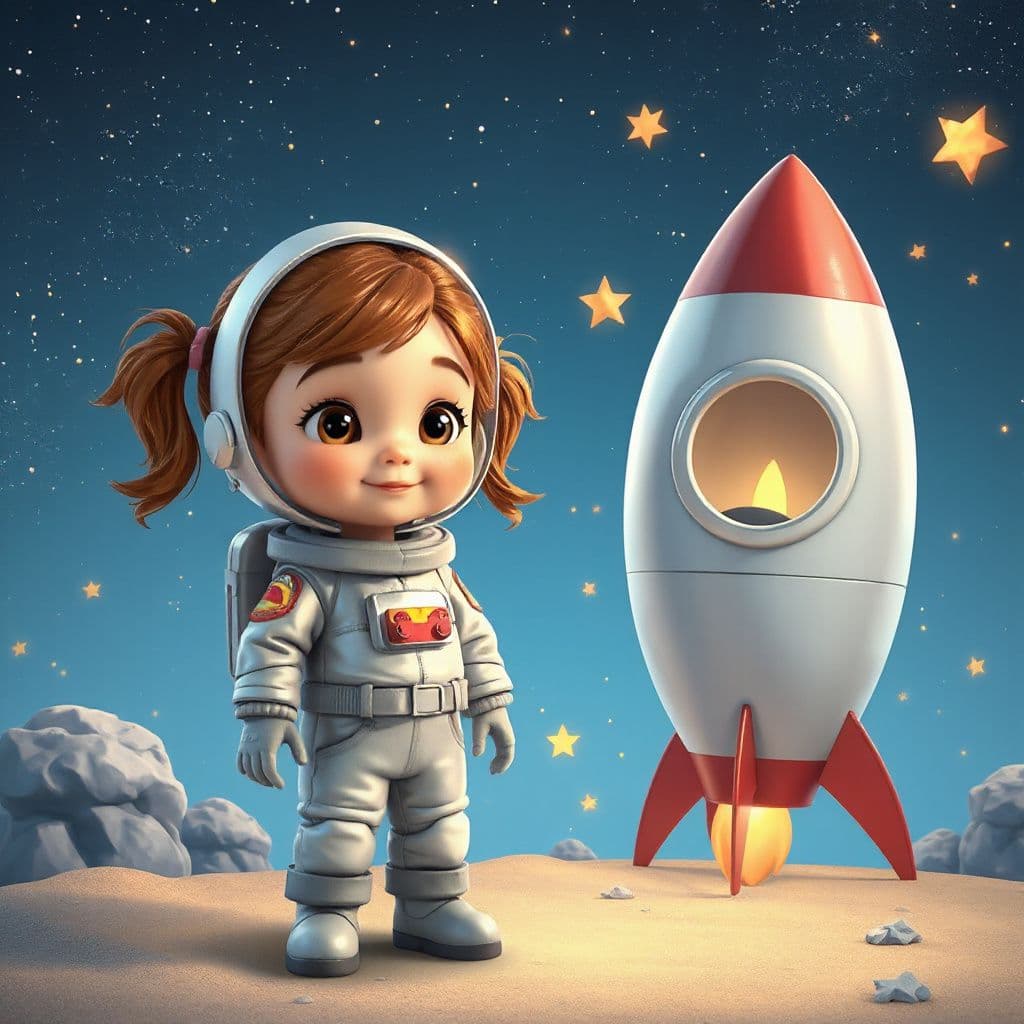 Hazel Travels to the Stars in Her Shiny Rocket Ship